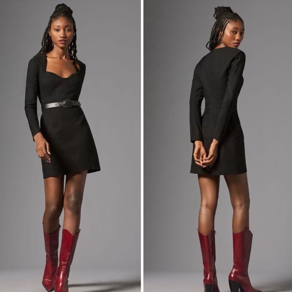 Anthropologie Black Long Sleeve Dress